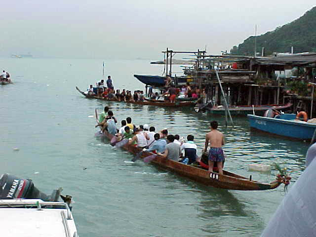 Practice for the annual Dragon Boat races in Hong Kong