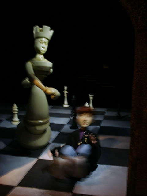 Ron spinning on the giant chess board