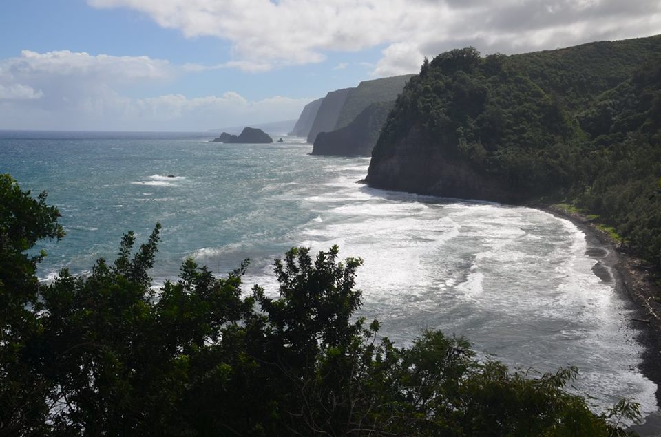 Sheer cliffs along the north shore of the big island of Hawaii