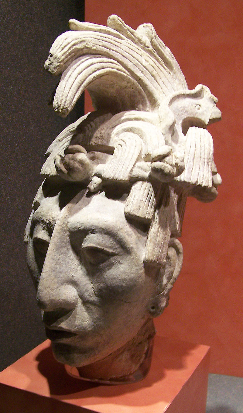 Stucco head of K'inich Janaab Pakal I ( 603-683 AD ), king of Palenque.