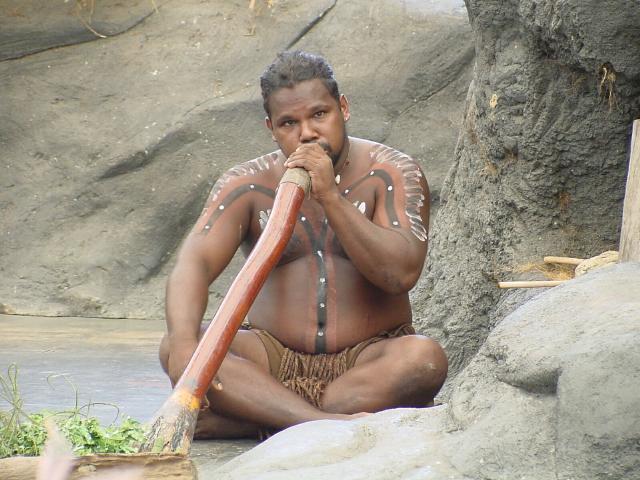 Aborigine with didgeridoo