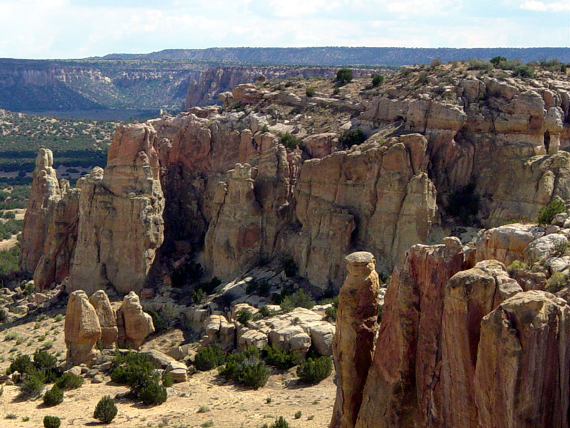 View of rock formations from Acoma