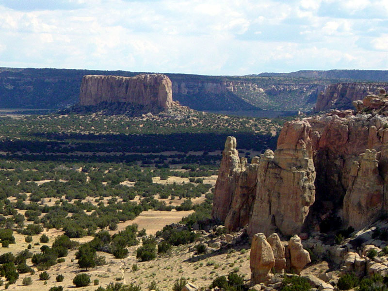 View of rock formations from Acoma