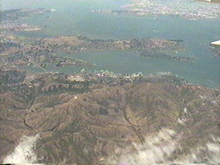 Flying south past mountains from Seattle Washington