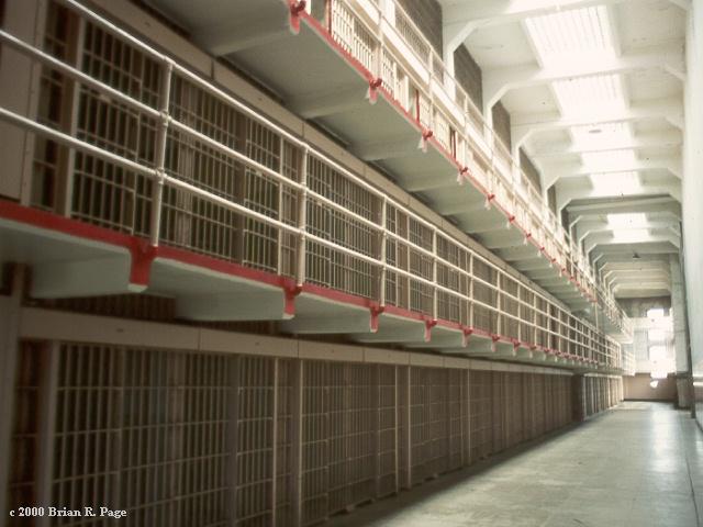 Cellblock of the prison on Alcatraz Island