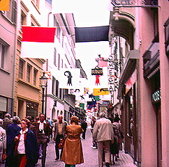 City street in the Alps