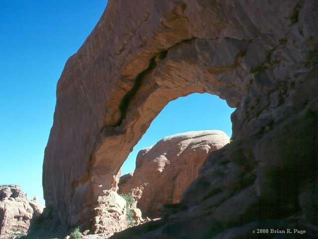 Wind-sculpted sandstone arch