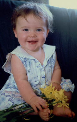 Baby with flowers