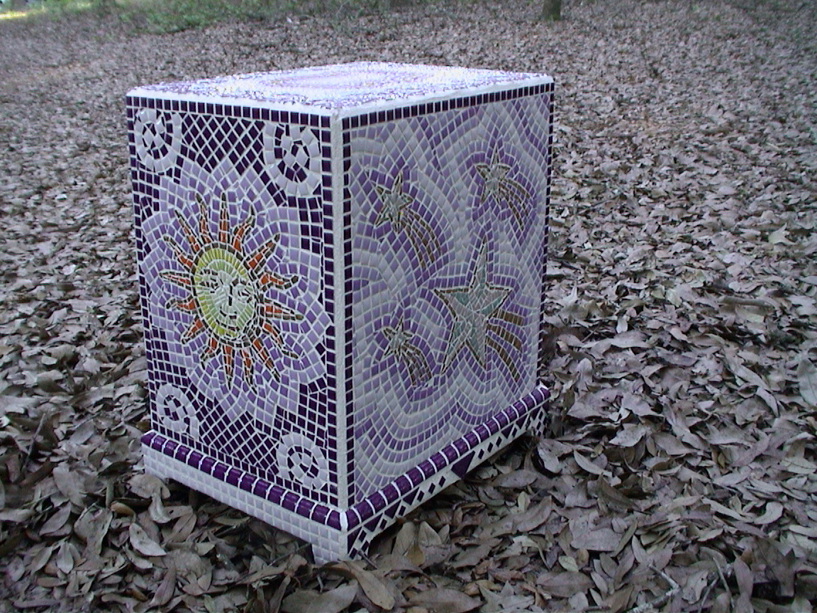 Mosaic cabinet side view