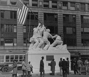 Iwo Jima Statute on exhibit at Times Square