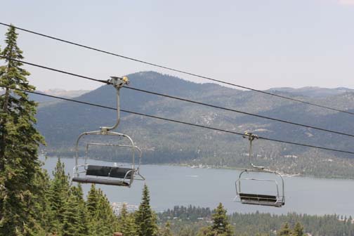 ski lift at big bear lake, california