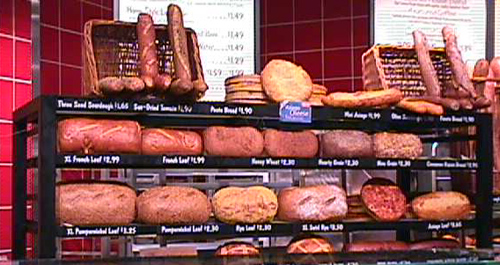 Bread for sale in a bread store