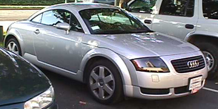 Silver grey sports car