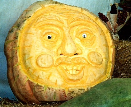 Giant 450 pound carved pumpkin