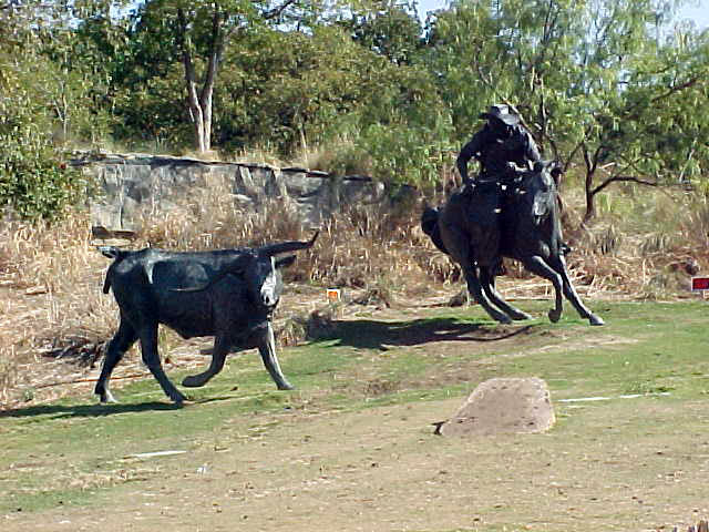 Portion of the Bronze Cattle Drive Sculptures