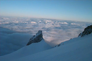 Mountain climbing up Mt. Hood, Oregon