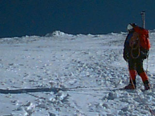 A mountain climber on Mt. Hood in Oregon.