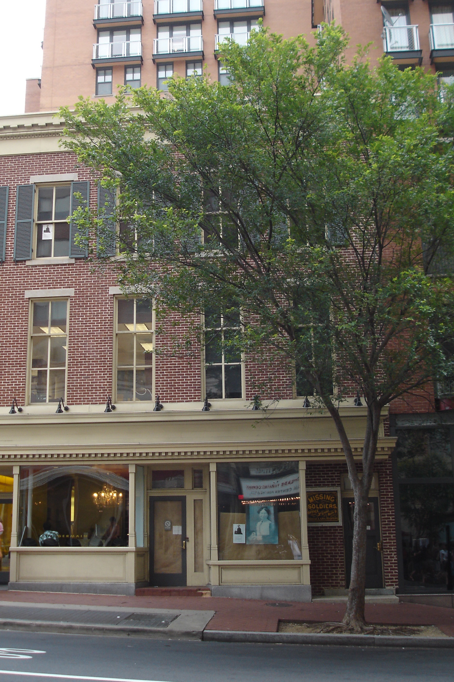 Clara Barton's Civil War Office (3rd floor, white sign)