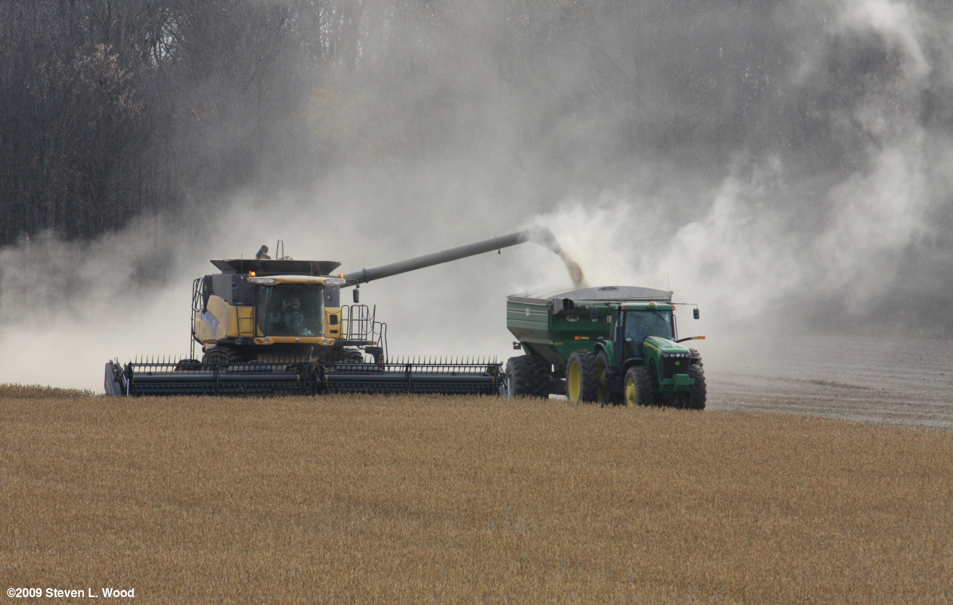 Combine and grain wagon