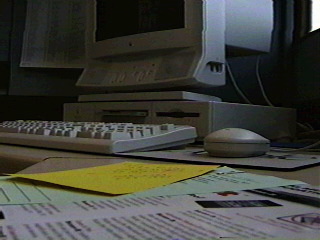 computer desk work area