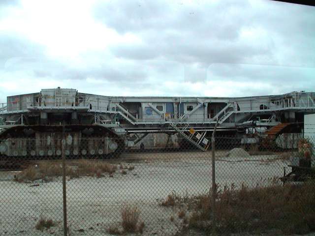 This giant crawler platform carries the Space Shuttle from the Vertical Assembly Building to the Launch Pad.