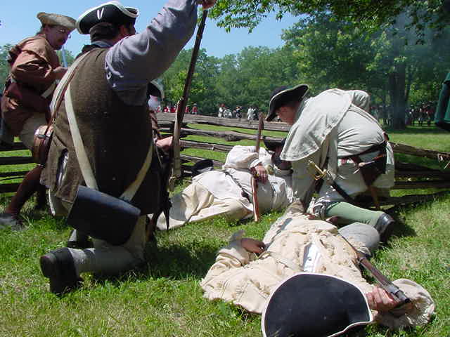 Colonial militia wounded