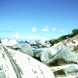 Rocks at Little Dix Bay in the Caribbean