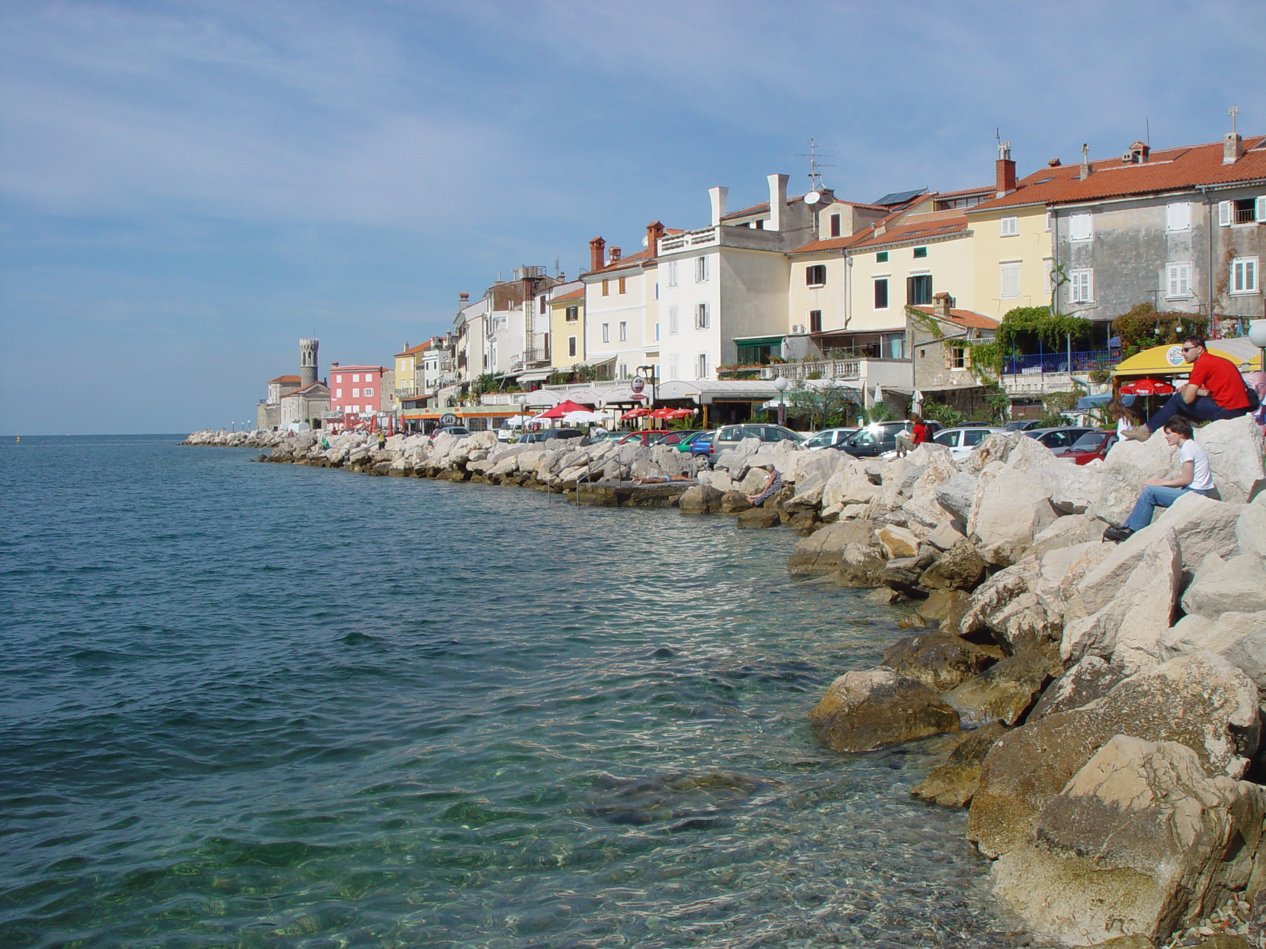 A sunny day at the seaside in Piran, Slovenia