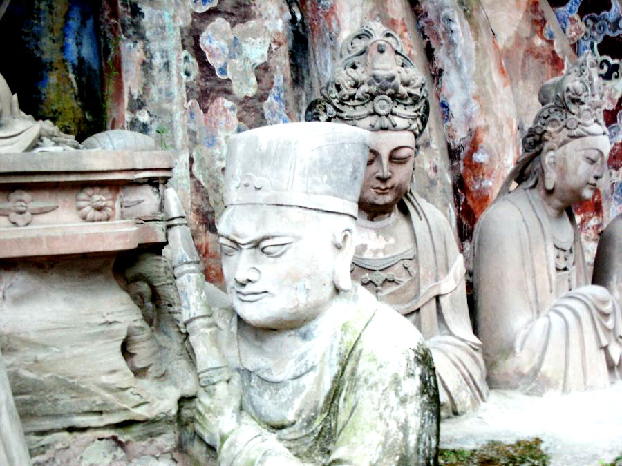 The carvings depict not only religious figures, but people of all walks of life.