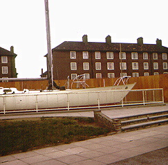 The sailing boat is 'Gypsy Moth IV' in which Sir Francis Chichester sailed.around the world single handed in 1967.