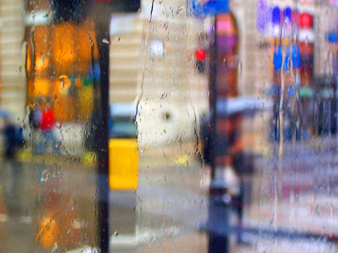 Rain on a Bus Window