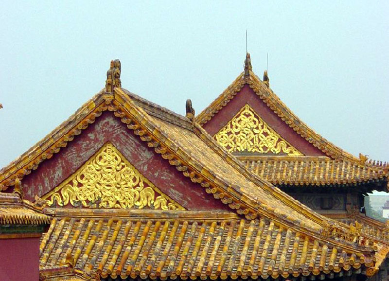 Golden roofs on the buildings