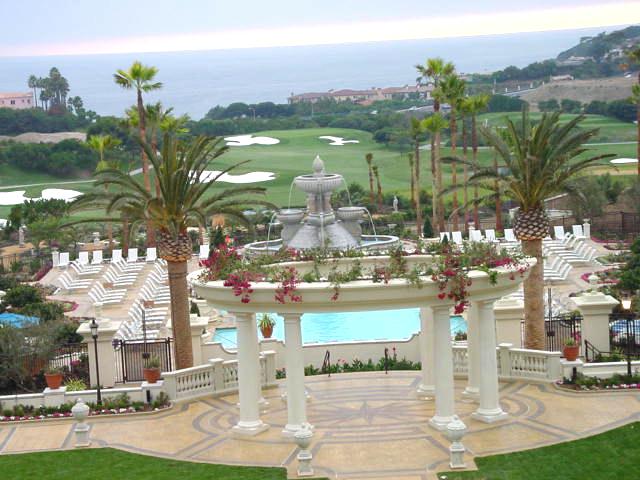 St Regis Hotel pool, fountain, golf course & ocean view