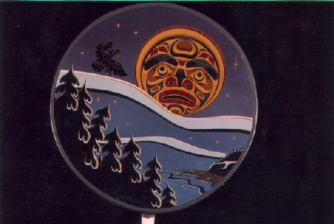 Moon/Raven rattle by Mark Henderson (Kwakiutl)