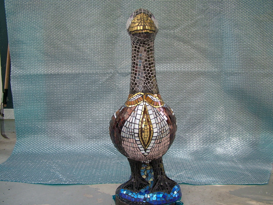Mosaic goose photo 1 of 12 made with Italian glass tile and gold smalti.