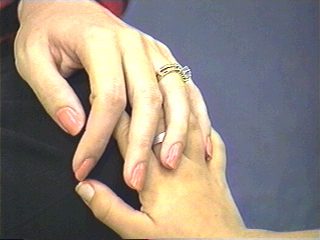 Touching hands