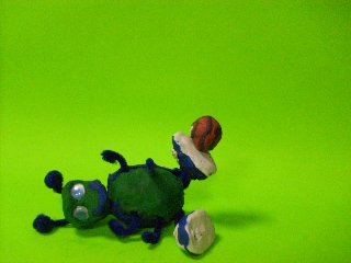 Clay bug with basketball