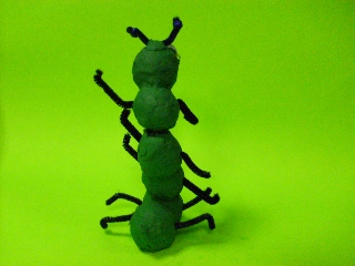 Clay caterpillar from the back