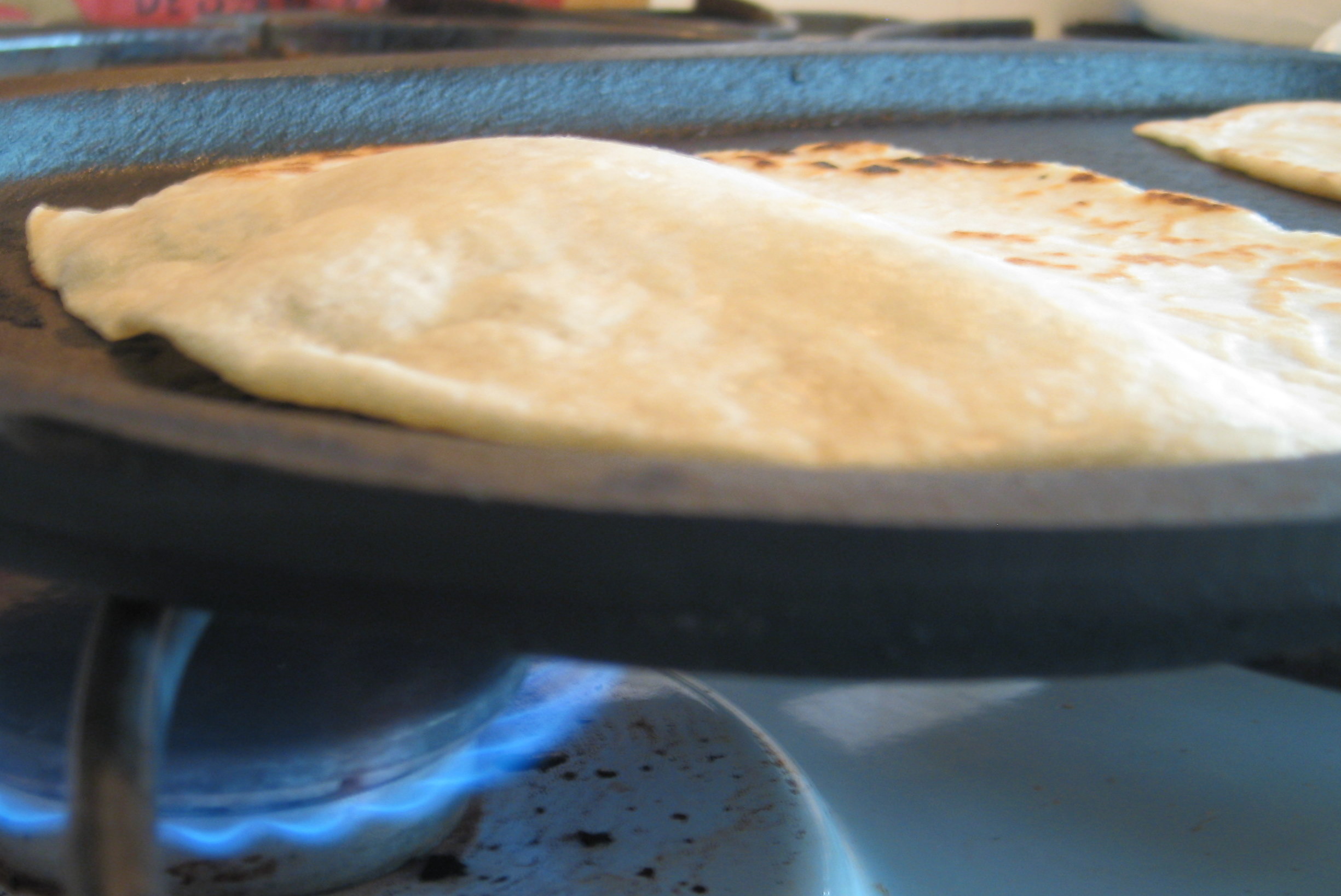 Cooking Tortillas de Harina on a Comal