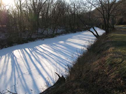 Frozen canal