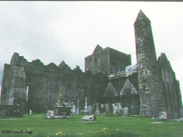 Rock of Cashel Cathedral and round tower.