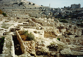 1st Century Houses Israel. In front of the Temple. By law the owners had to allow temple patrons to stay for free but they could charge for bath.