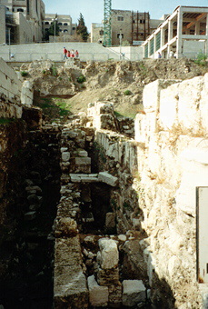 Southern excavations around the Second Temple Foundation. Israel