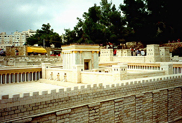 In the Model City the Eastern gate side of the Temple of God. Israel