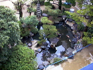 Japanese school courtyard pond