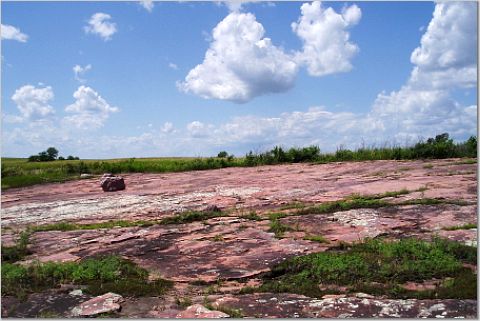 A view across Jeffers Petroglyphs, a Minnesota state historical landmark.