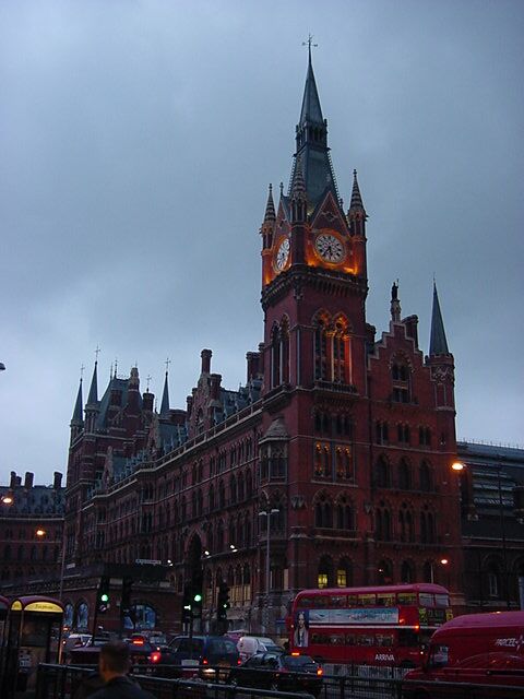 King's Cross train station at dusk