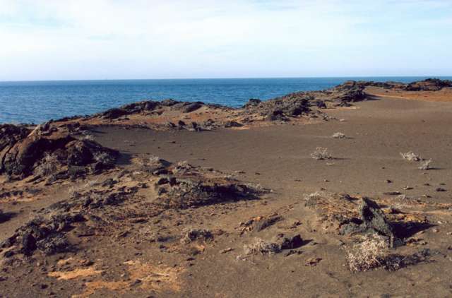 Volcanic island landscape