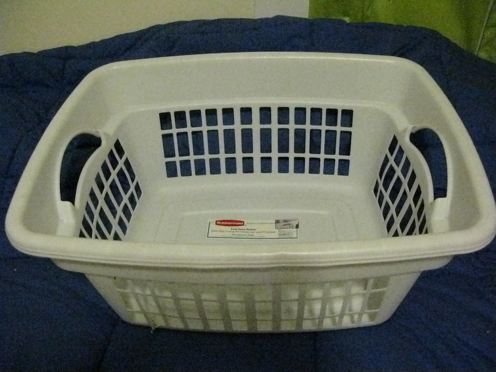 White Laundry Basket