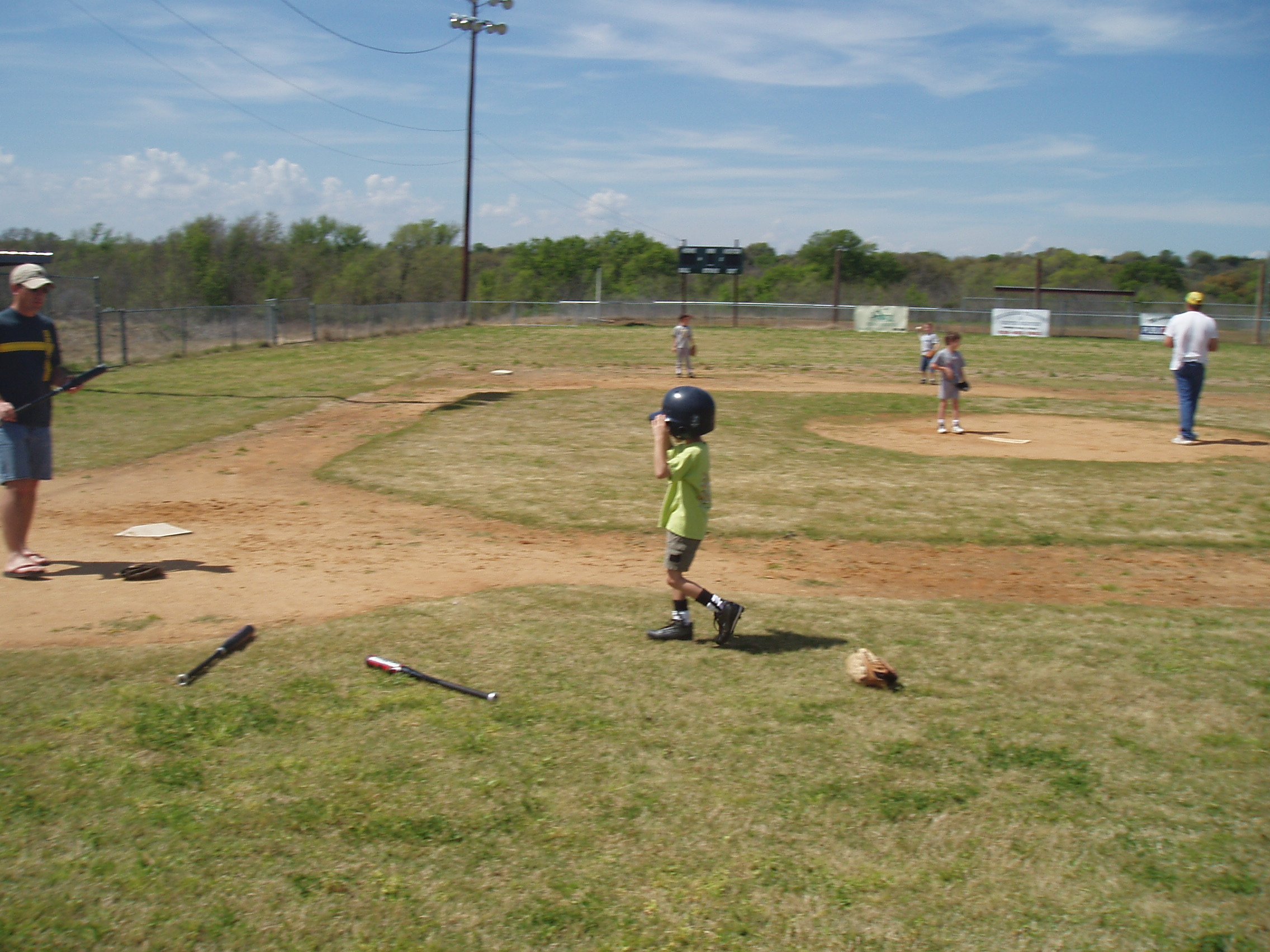 Little Leage Practice In Small Town,going to the plate